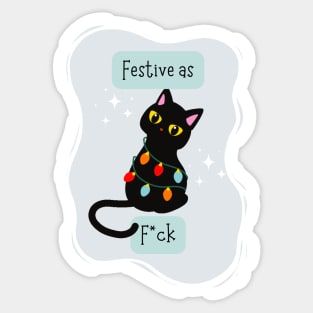 Festive as F*ck  - Festive AF Cat Sticker